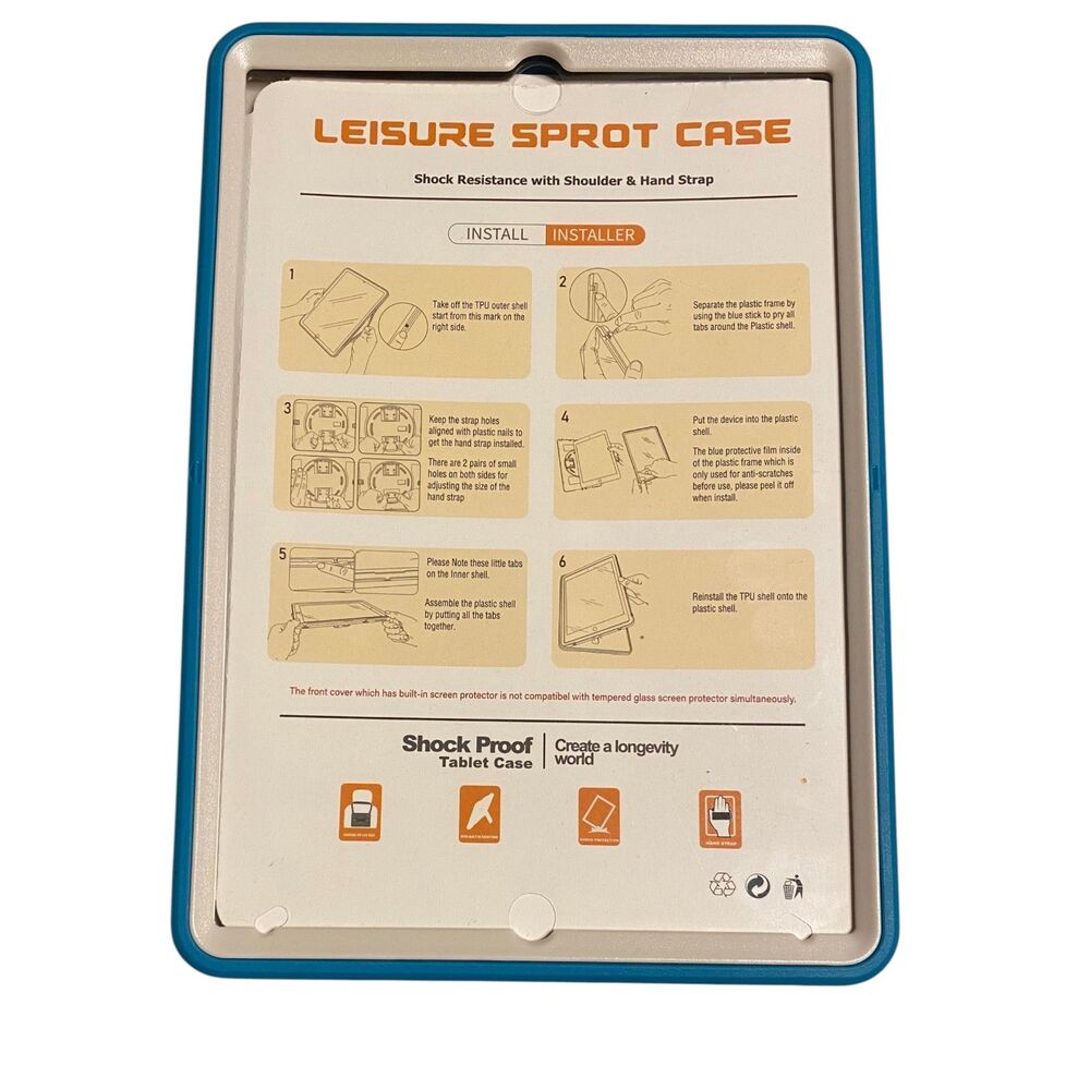 LEISURE SPROT CASE for IPAD Shock Resistant Tablet Case BLUE